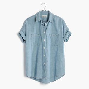 Madewell Chambray Courier Shirt in Buckley Wash Size Small